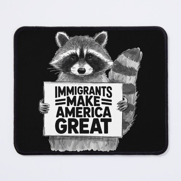 Item preview, Immigrants Make America Great Gift Unique Hand-Drawn Raccoon designed and sold by ketkacreations.