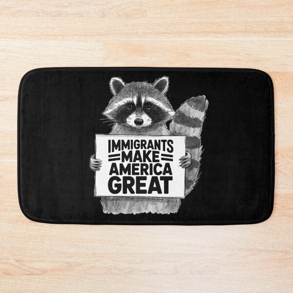 Item preview, Immigrants Make America Great Gift Unique Hand-Drawn Raccoon designed and sold by ketkacreations.