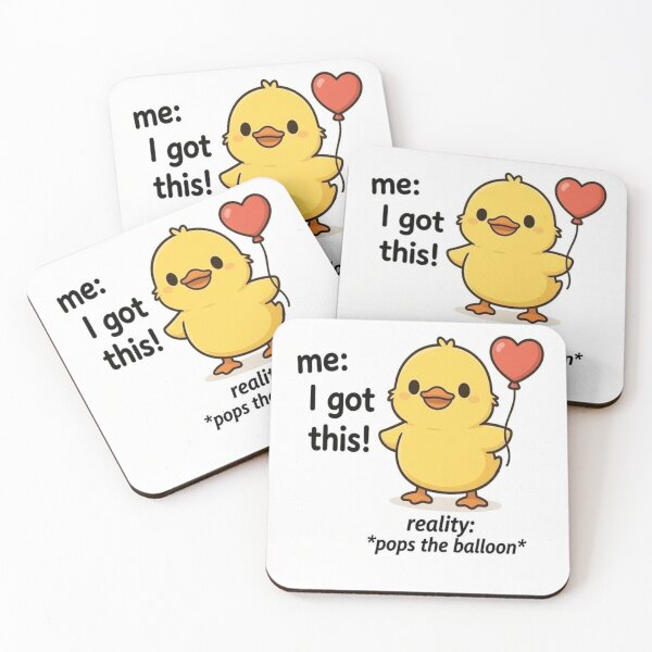 Item preview, I Got This Duck Meme • Reality Pops the Balloon • Funny Cute Cartoon designed and sold by JustSketchs.