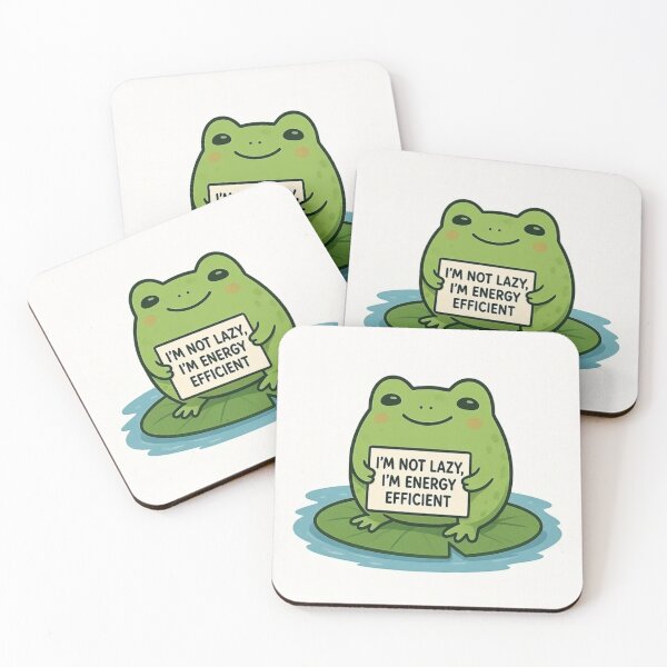 Item preview, I’m Not Lazy I’m Energy Efficient Frog • Funny Lazy Humor Meme designed and sold by JustSketchs.