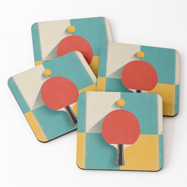Item preview, Table Tennis Artwork - vintage racket on minimalistic pastel background designed and sold by Thunderg1rl.