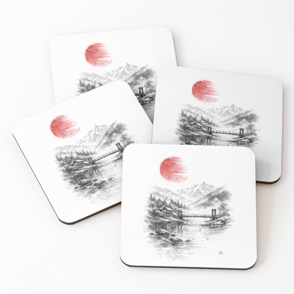 Item preview, Serene Mountain River Landscape designed and sold by Japnito.