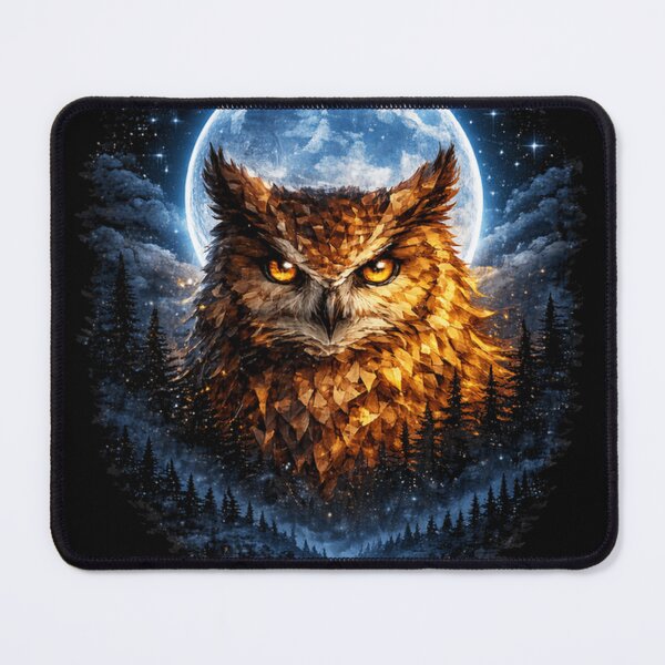 Item preview, Moonlit Geometric Owl designed and sold by It's Heritage Hoss.