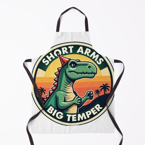Item preview, Funny T-Rex "Short Arms, Big Temper" Retro Sticker Design designed and sold by The Grumpy Pet Club.