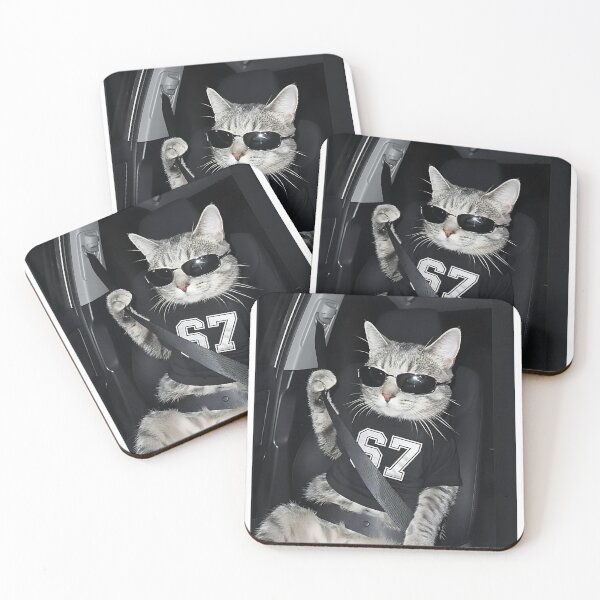 Item preview, "The Driver" Cool Cat with Sunglasses and Seatbelt Graphic Tee designed and sold by  MOHAMED.