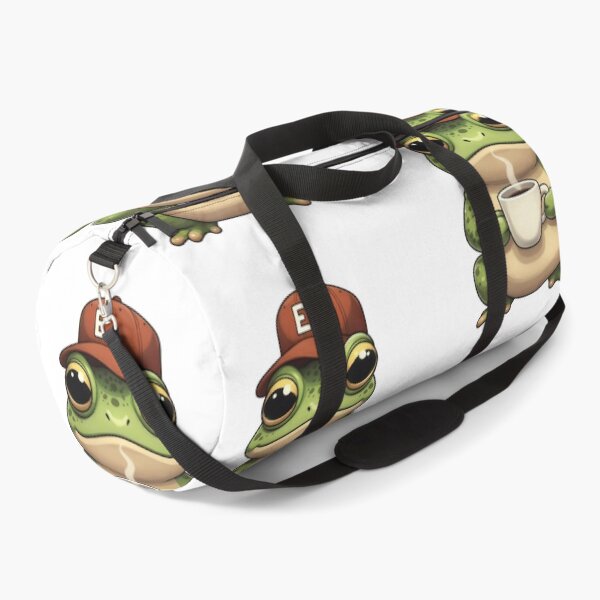 Item preview, A Cute Frog Drinking Coffee Cartoon designed and sold by IRON WINGS /USAF.