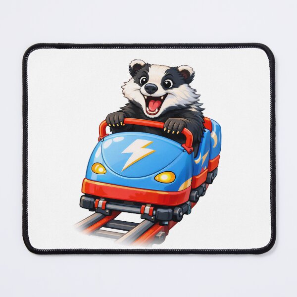 Item preview, Badger on a Rollercoaster designed and sold by TenderPawStudio.