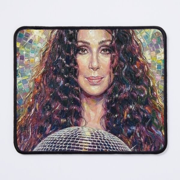 Item preview, Oil Painting of Cher Holding a Disco Ball designed and sold by MattBStickers.