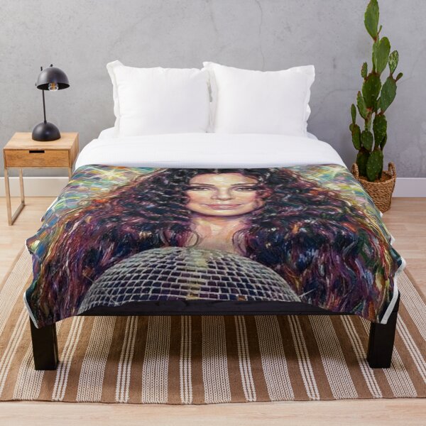 Item preview, Oil Painting of Cher Holding a Disco Ball designed and sold by MattBStickers.