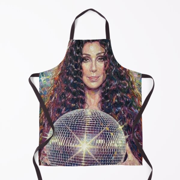 Item preview, Oil Painting of Cher Holding a Disco Ball designed and sold by MattBStickers.
