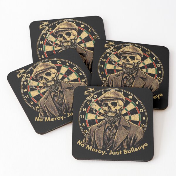 Item preview, No Mercy. Just Bullseye. – Dart Player Skeleton designed and sold by GreennieArt.