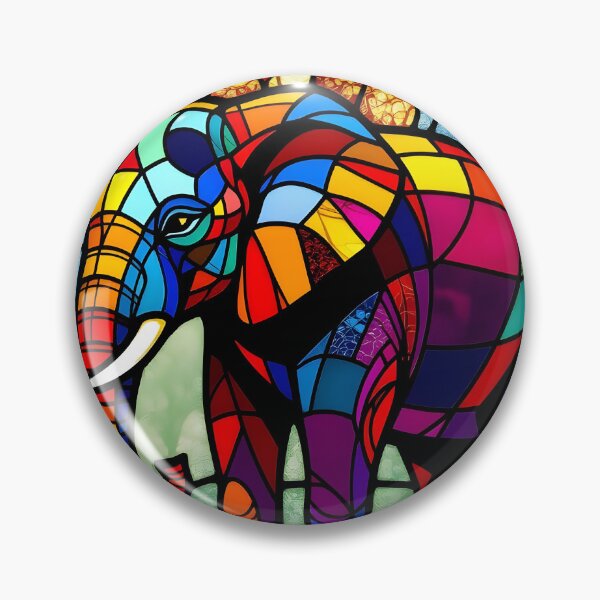 Item preview, Stained Glass Elephant designed and sold by ChanceTwoArt.