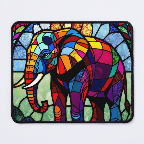 Item preview, Stained Glass Elephant designed and sold by ChanceTwoArt.