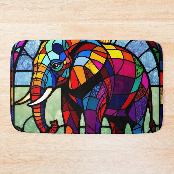 Item preview, Stained Glass Elephant designed and sold by ChanceTwoArt.