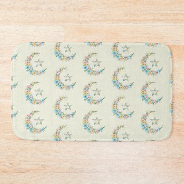 Item preview, Pastel Watercolor Floral Crescent Moon and Star (V.2) - Muslim Islamic Art Gift Design designed and sold by D-Islamic.