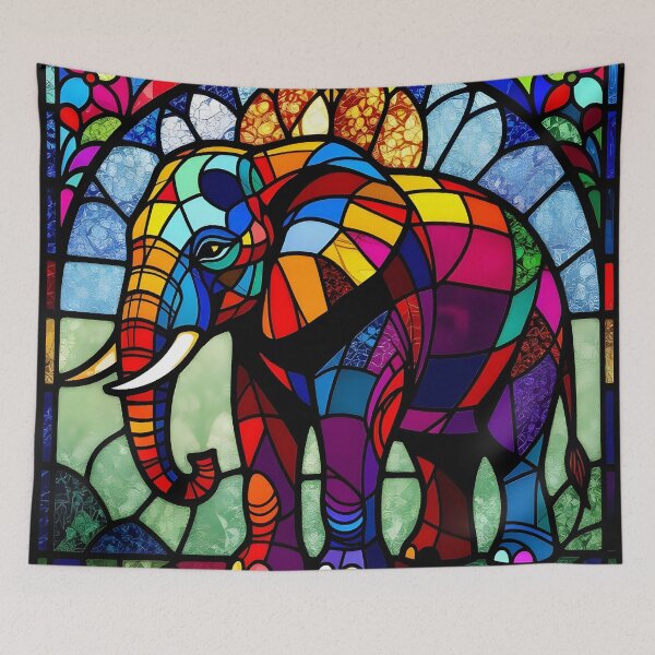 Item preview, Stained Glass Elephant designed and sold by ChanceTwoArt.