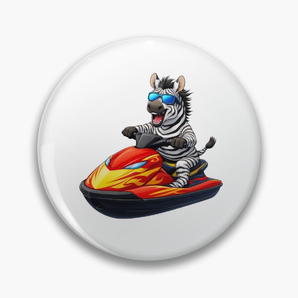 Item preview, Jetski Zebra Wild Life Cartoon designed and sold by TenderPawStudio.