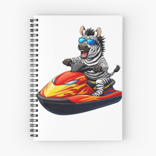 Item preview, Jetski Zebra Wild Life Cartoon designed and sold by TenderPawStudio.