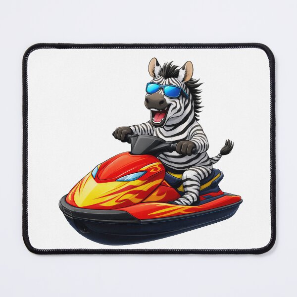 Item preview, Jetski Zebra Wild Life Cartoon designed and sold by TenderPawStudio.