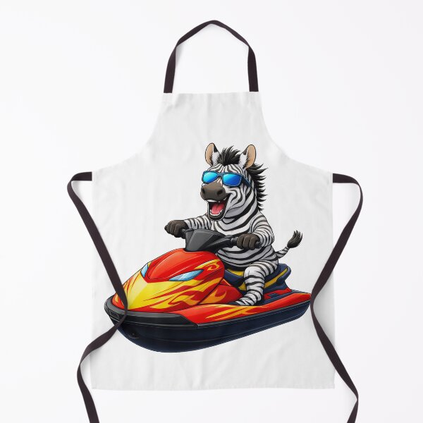 Item preview, Jetski Zebra Wild Life Cartoon designed and sold by TenderPawStudio.