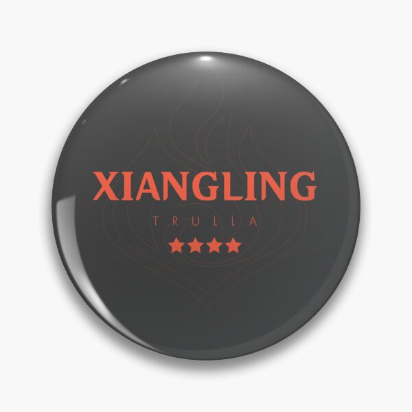 Item preview, Genshin Xiangling Nameplate designed and sold by NeonSunsetMedia.