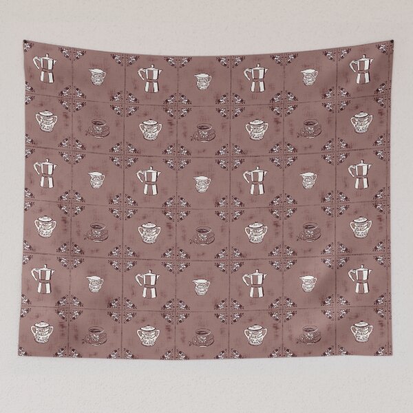 Item preview, Mocha Mousse Coffee Story Tile Pattern designed and sold by LoveAlways-AEP.