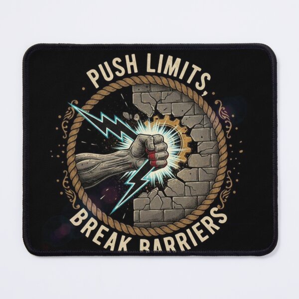 Item preview, Push Limits Break Barriers – Powerful Motivation Quote Lightning Strength Design designed and sold by SV-Creation.