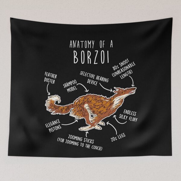 Item preview, Brindle and White Borzoi Dog Anatomy designed and sold by Clara Hollins.