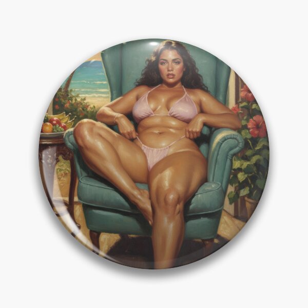 Item preview, big beautiful  women  latin lady chulling at the beach designed and sold by Chubby Chase.
