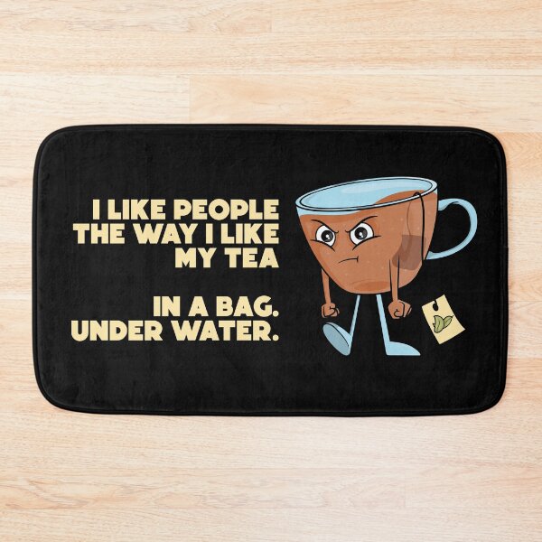 Item preview, Funny tea pun – Dark humour Tea cup character “I like people the way I like my tea” - on dark colors designed and sold by messy-nessie.