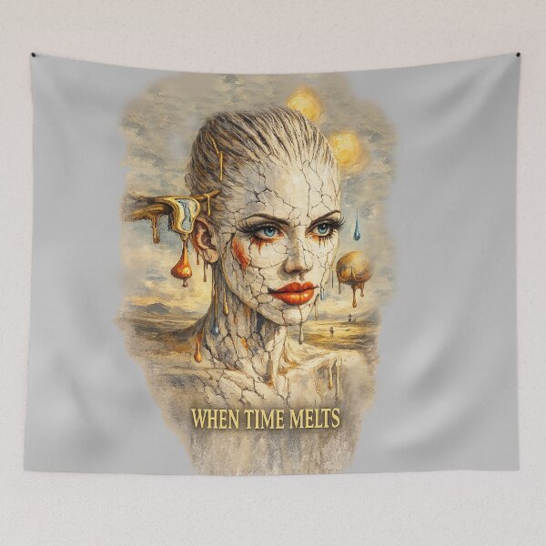 Item preview, When Time melts.  Woman portrait surreal art  designed and sold by Natart1004.