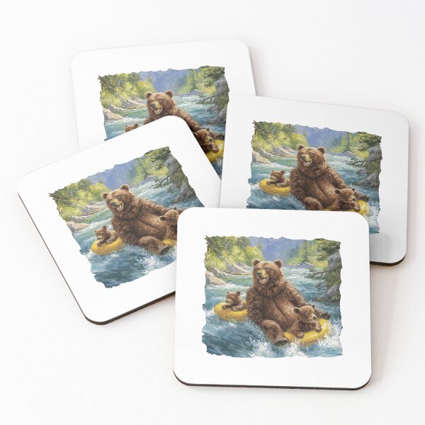 Item preview, Mother Bear and Cubs Tubing Down River Fun designed and sold by TeeARTHY.