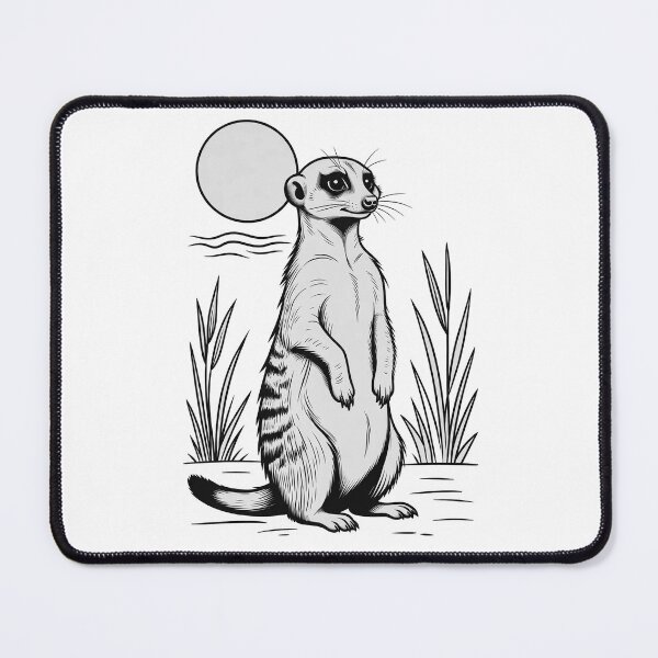 Item preview, Standing Meerkat Savanna Line Art designed and sold by Rostislav Bouda.