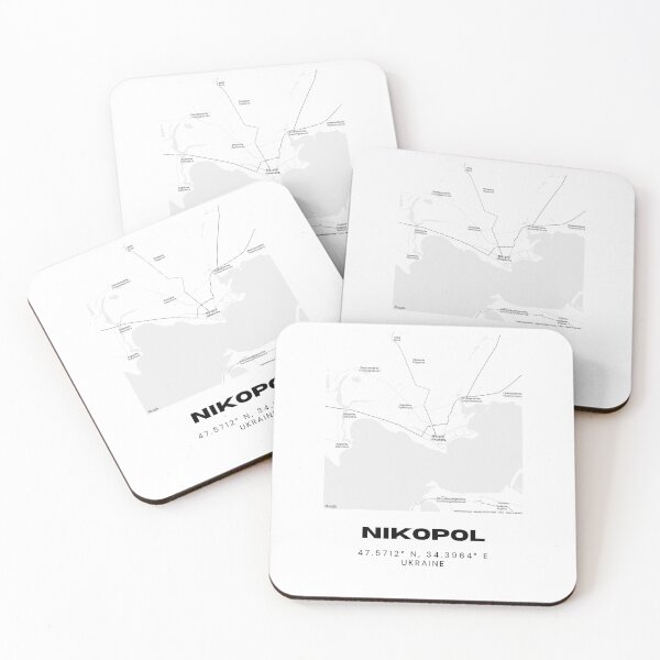 Item preview, Nikopol Ukraine Map Print | Coordinates Minimalist City Wall Art designed and sold by RM-Journey.
