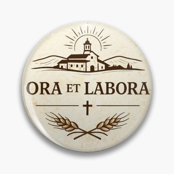 Item preview, Ora et Labora Minimalist Catholic Latin Sticker designed and sold by Mercatura.