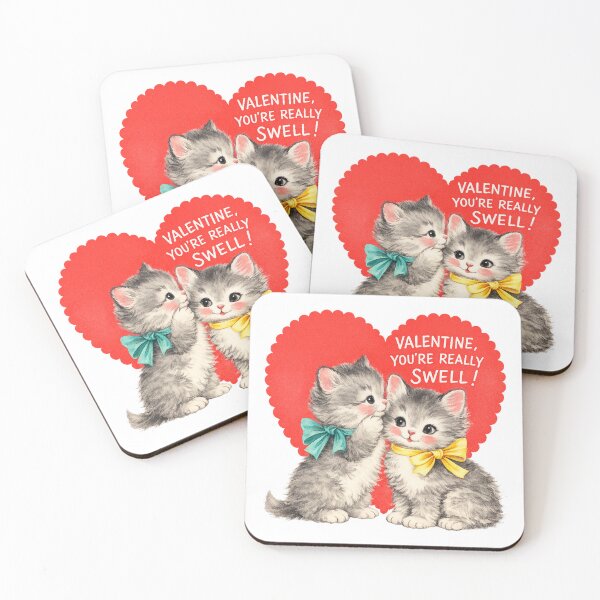 Item preview, Vintage Kittens You're Really Swell Retro Valentine designed and sold by cafesh0p.