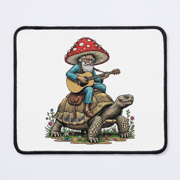 Item preview, Mushroom Wizard Playing Guitar on Giant Tortoise designed and sold by TeeARTHY.