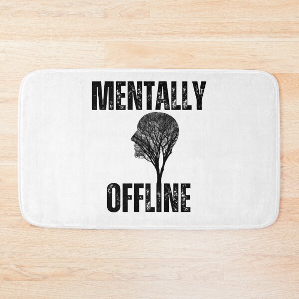 Item preview, Mentally Offline – Minimal Black Aesthetic Quote Sticker designed and sold by GOTCHO1.