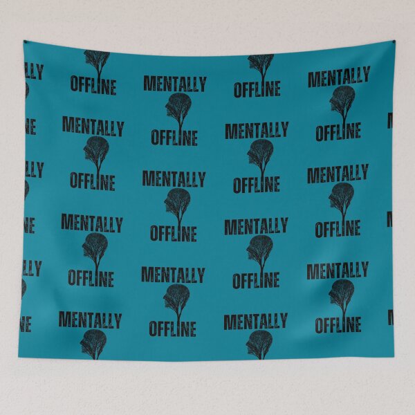 Item preview, Mentally Offline – Minimal Black Aesthetic Quote Sticker designed and sold by GOTCHO1.