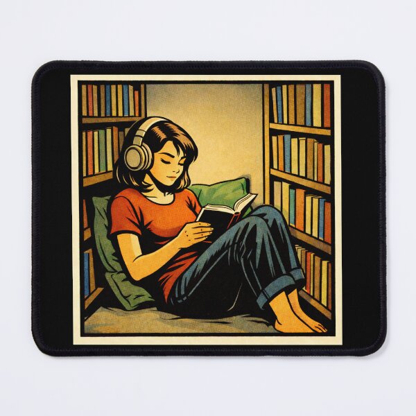 Item preview, Book Lover Lofi Girl – Library Floor Reading – Gift for Book Lovers • Retro Comic • Vintage Halftone designed and sold by JacobKAurumhead.