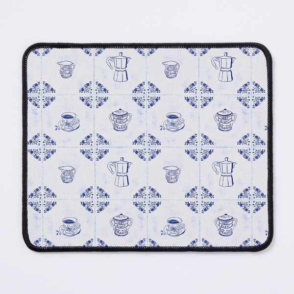 Item preview, Cobalt & White Coffee Story Tile Pattern designed and sold by LoveAlways-AEP.