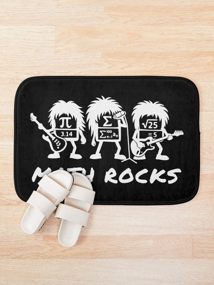 Thumbnail 1 of 6, Bath Mat, Math Rocks Academic Rock Band Humor designed and sold by HandicraftArt.
