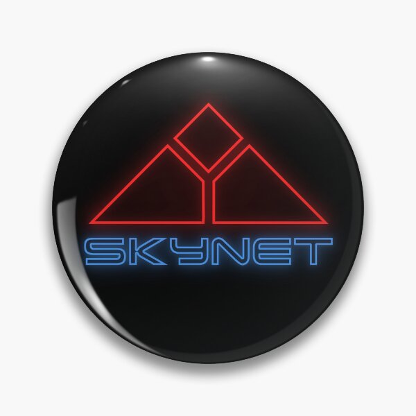 Artikelvorschau, Terminator Skynet 80er Jahre Retrowave Neon Logo entworfen und verkauft von Power Up Prints.