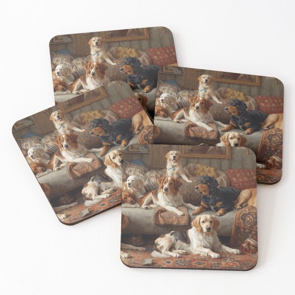Item preview, Cozy Living Room with Dogs designed and sold by PandaPromote.
