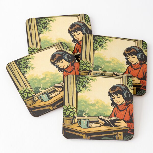 Item preview, Book Lover Lofi Girl – Window Coffee Reading – Gift for Book Lovers • Retro Comic • Vintage Halftone designed and sold by JacobKAurumhead.