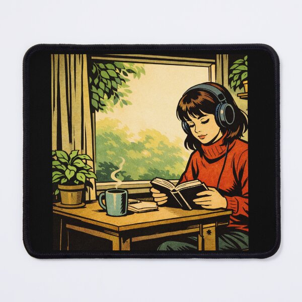 Item preview, Book Lover Lofi Girl – Window Coffee Reading – Gift for Book Lovers • Retro Comic • Vintage Halftone designed and sold by JacobKAurumhead.