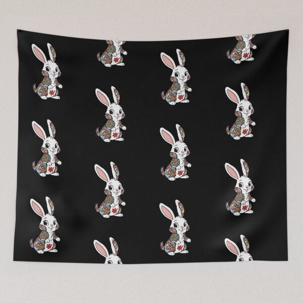 Item preview, Cute Bunny rabbit Japanese bodysuit tattoo designed and sold by RichTeeDesigns.