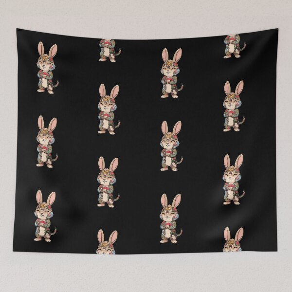 Item preview, Cute Bunny rabbit Japanese bodysuit tattoo designed and sold by RichTeeDesigns.