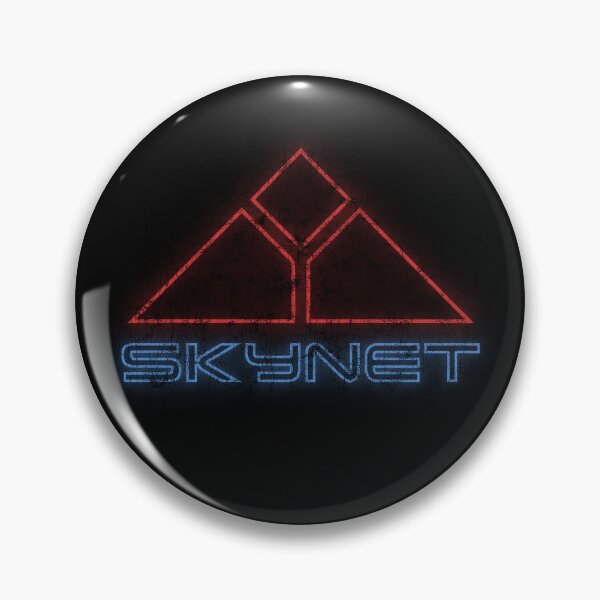 Artikelvorschau, Terminator Skynet 80er Jahre Retrowave Neon Logo im Used-Look entworfen und verkauft von Power Up Prints.