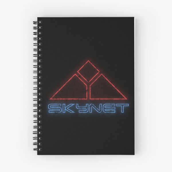 Artikelvorschau, Terminator Skynet 80er Jahre Retrowave Neon Logo im Used-Look entworfen und verkauft von Power Up Prints.